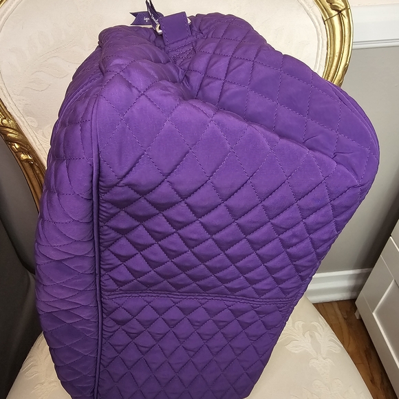 Vera Bradley Elderberry Purple Microfiber Carry On Tote Weekender Travel Bag - Picture 5 of 9